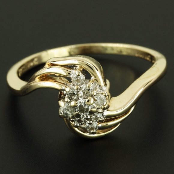 14k Gold Diamond Cluster Ring by Fritz Rossier - Picture 1 of 7